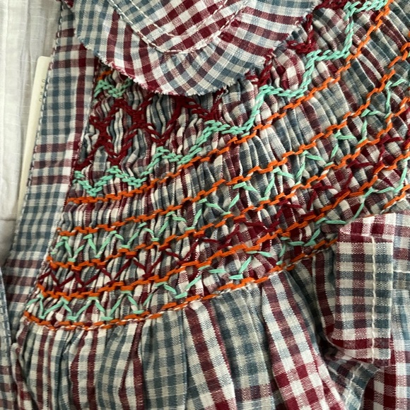 Daily Practice by Anthropologie Short-Sleeve V-Neck Midi Dress XS blue NEW - Picture 8 of 10